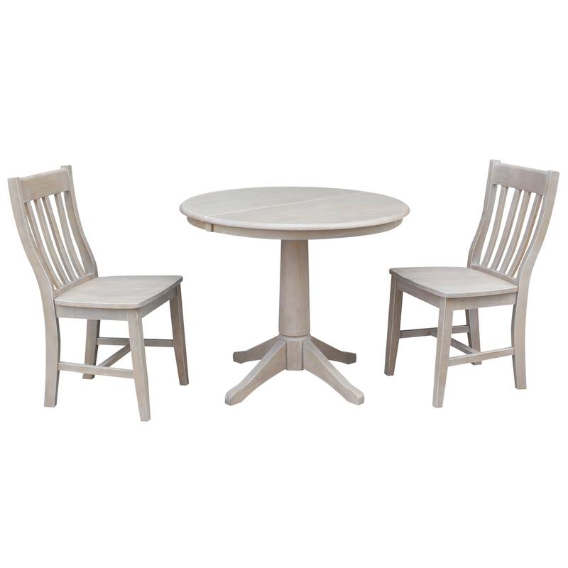 36" Round Extension Dining Table With Cafe Chairs