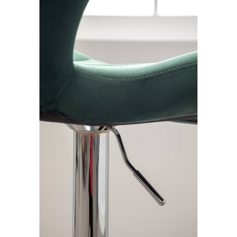 Roundhill Furniture Ellston Upholstered Adjustable Swivel Barstools, Set of 2