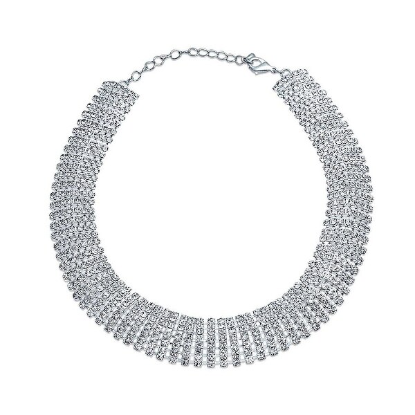 Silver Tone Glitz Sparkle Diamante Style 3 Row Choker//Necklace NEW!!