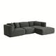 preview thumbnail 18 of 34, Roomfitters Modern Velvet Sectional Sofa with Detachable Ottoman, 4-Seater Couch with Pillows for Living Room