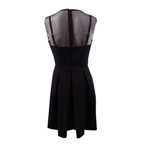 calvin klein black fit and flare dress