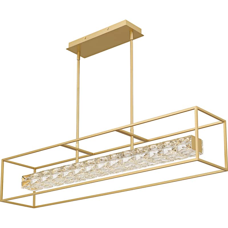 Dazzle Integrated LED Soft Gold Linear Chandelier