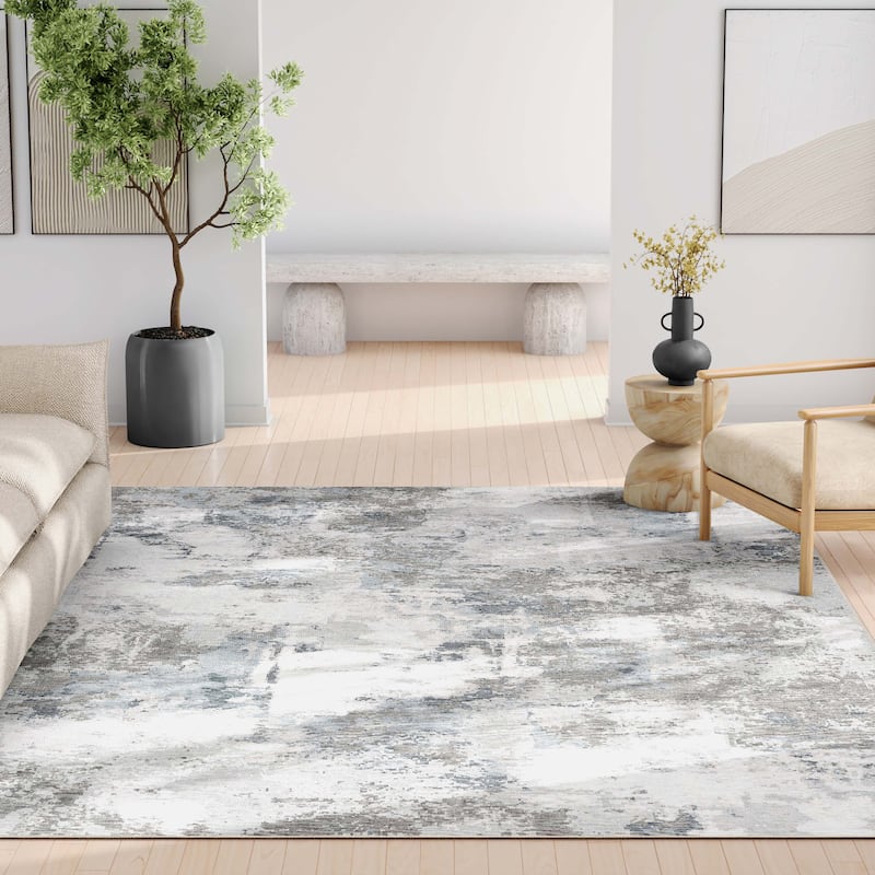 Well Woven Abstract Marrakech Modern Brushstroke Flat-Weave Rug