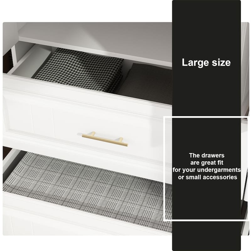 Armoires Wardrobes Shelves Door Bedroom Storage Closet(93.9"/74.2"H)