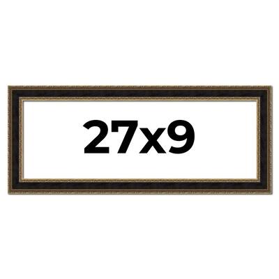 27x9 Frame Gold Antique Vintage Sold Wood Picture Frame | 1.75 Inch
