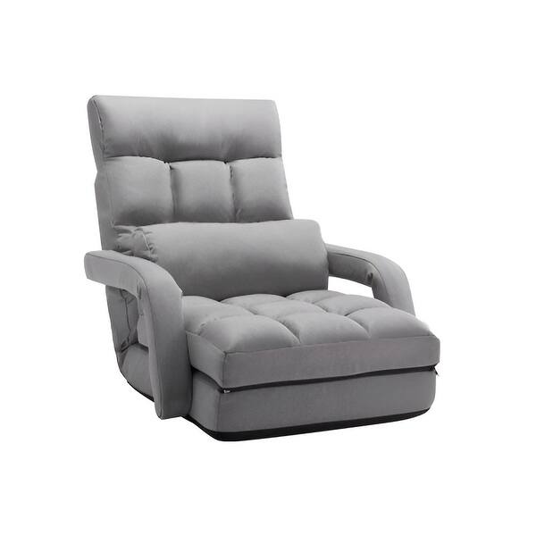 slide 2 of 12, 2-in-1 Foldable Floor Chair Bed with 5-Position Adjustable Backrest - 25.2" x 24" x 27.2"