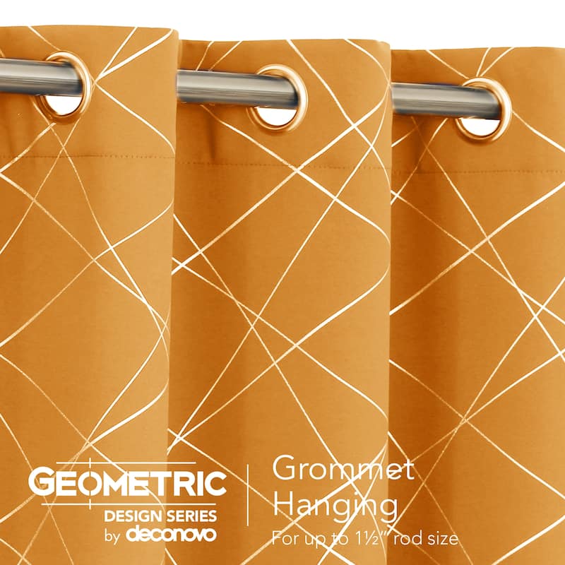 Deconovo 52 Inch Geometric Print Curtain Panel Pair(2 Panel)
