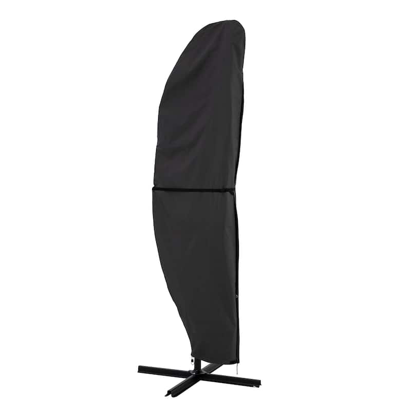 Offset Outdoor Umbrella Cover - Heavy-Duty Waterproof Protection for Banana Frame Umbrellas by Pure Garden (Gray)