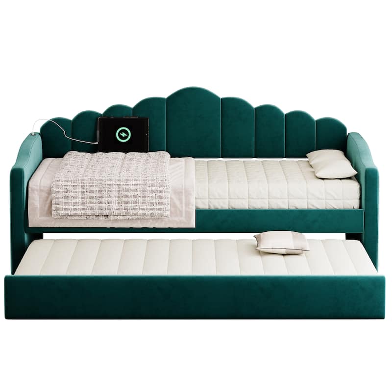 Twin size Upholstered Daybed with Trundle