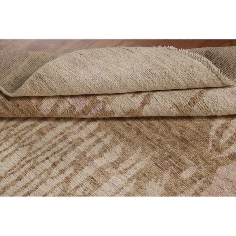 Vegetable Dye Oushak Turkish Rug Handmade Bedroom Wool Carpet - 3'10"x 6'1"