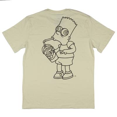 The Simpsons Men's Bart Squishy Machine Sketch Design Graphic Print Adult Short Sleeve T-Shirt