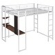 preview thumbnail 6 of 37, Metal Loft Bed With 2 Shelves And One Desk