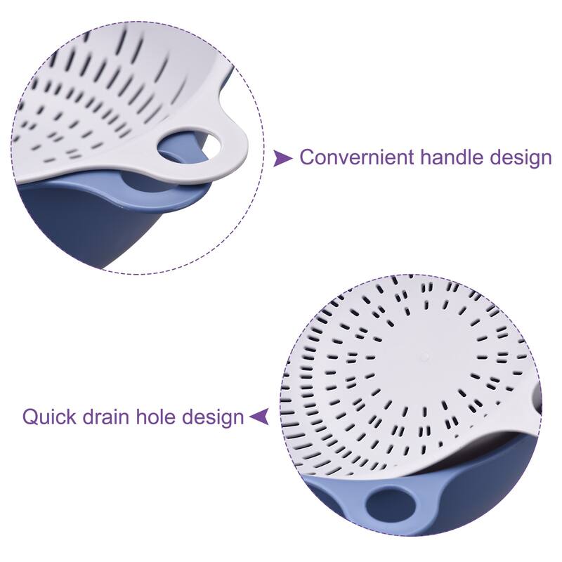 Kitchen Strainer Colander Bowl Set, Medium Double Layer Drain Basket - 25.5cm x 22cm x10cm