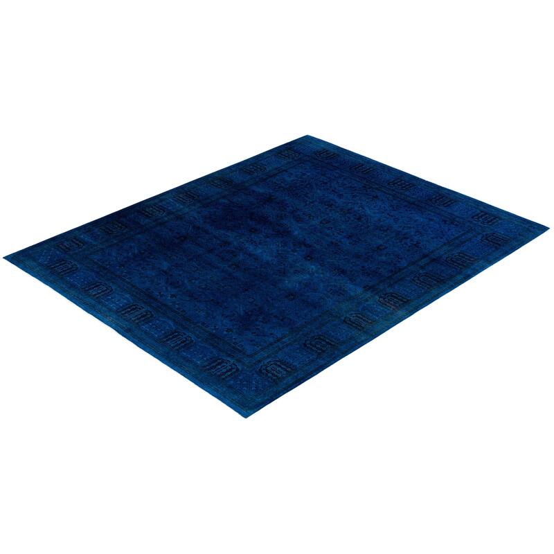Fine Vibrance One-of-a-Kind Hand-Knotted Area Rug - Blue, 8' 2" x 10' 5" - 8' 2" x 10' 5"