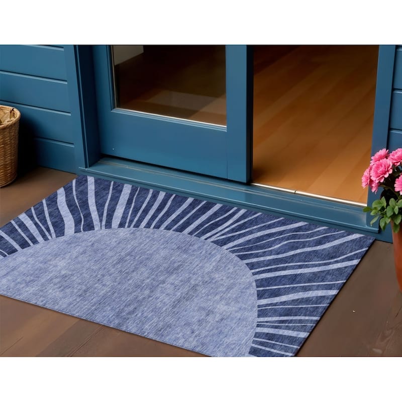 HomeRoots Abstract Transitional Rectangle Outdoor Rug - 3' x 5'