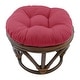 preview thumbnail 20 of 20, 18-inch Round Twill Footstool/Ottoman Cushion (Cushion Only) - 18 x 18 Bery Berry