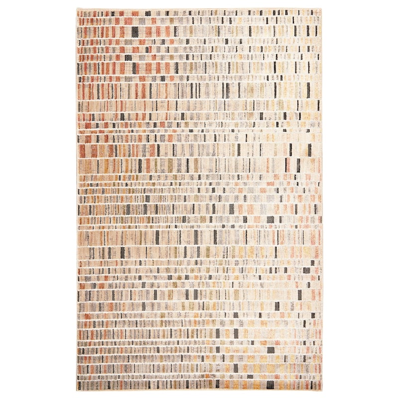 Terra by Obeetee Sahara ColorBlock Multi Rug - Straw Stripe - 5'3" x 7'3"