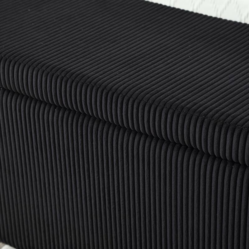 Entryway Upholstered Fabric Storage Ottoman