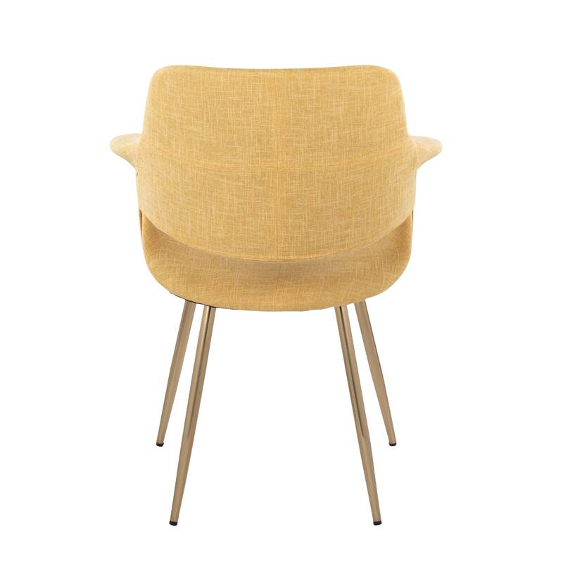 Silver Orchid Fauske Upholstered Chair with Metal Legs - Set of 2