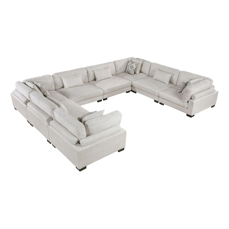 Abbeville Microfiber 8-Piece Modular Sectional - Beige