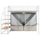 preview thumbnail 13 of 36, White Full/Twin Size Metal Loft Bed with Wardrobe and Storage Shelves