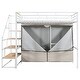 preview thumbnail 13 of 36, White Space-saving Full/Twin Size Metal Loft Bed with Wardrobe and Storage Shelves