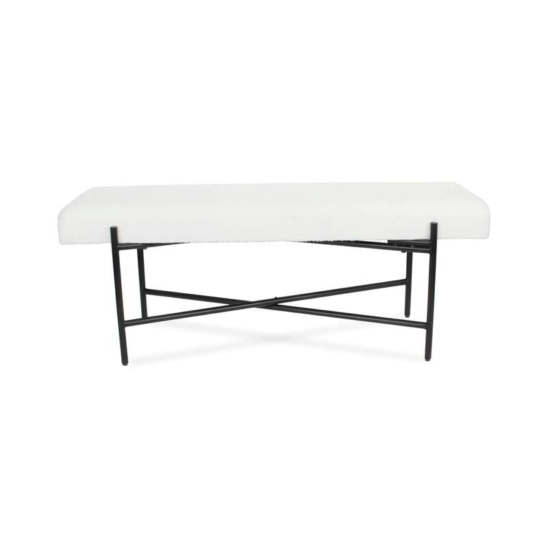 Handmade Rectangular Cushion Top Entryway Bench - 47" - White