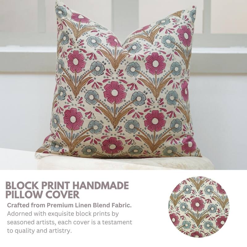 Fabdivine Boho Rectangle Accent Pillowcase Floral Fall Decor, Vanshika