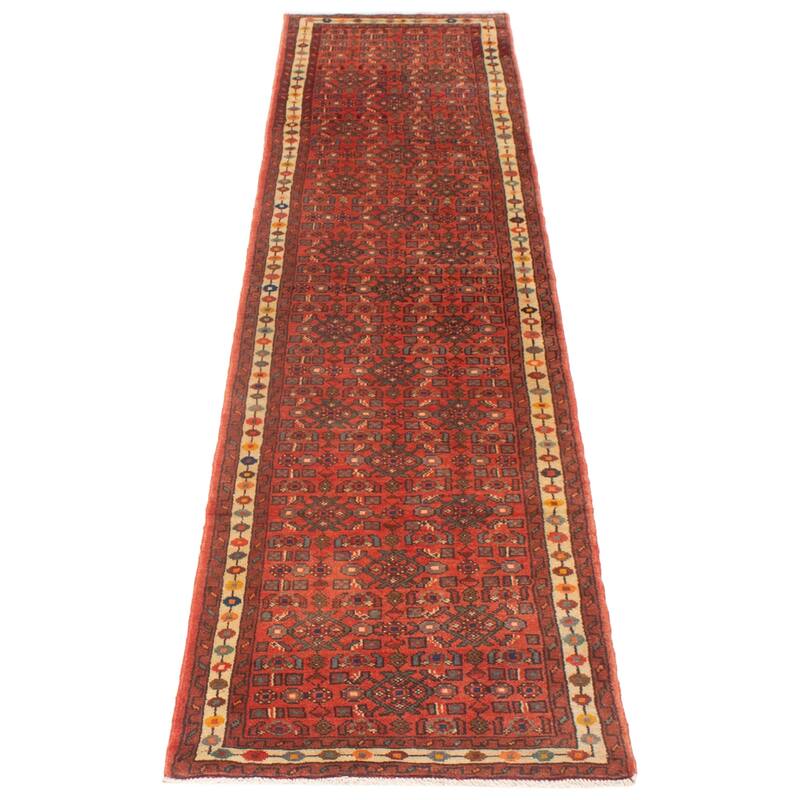ECARPETGALLERY Hand-knotted Andelz Red Wool Rug - 2'4 x 9'9