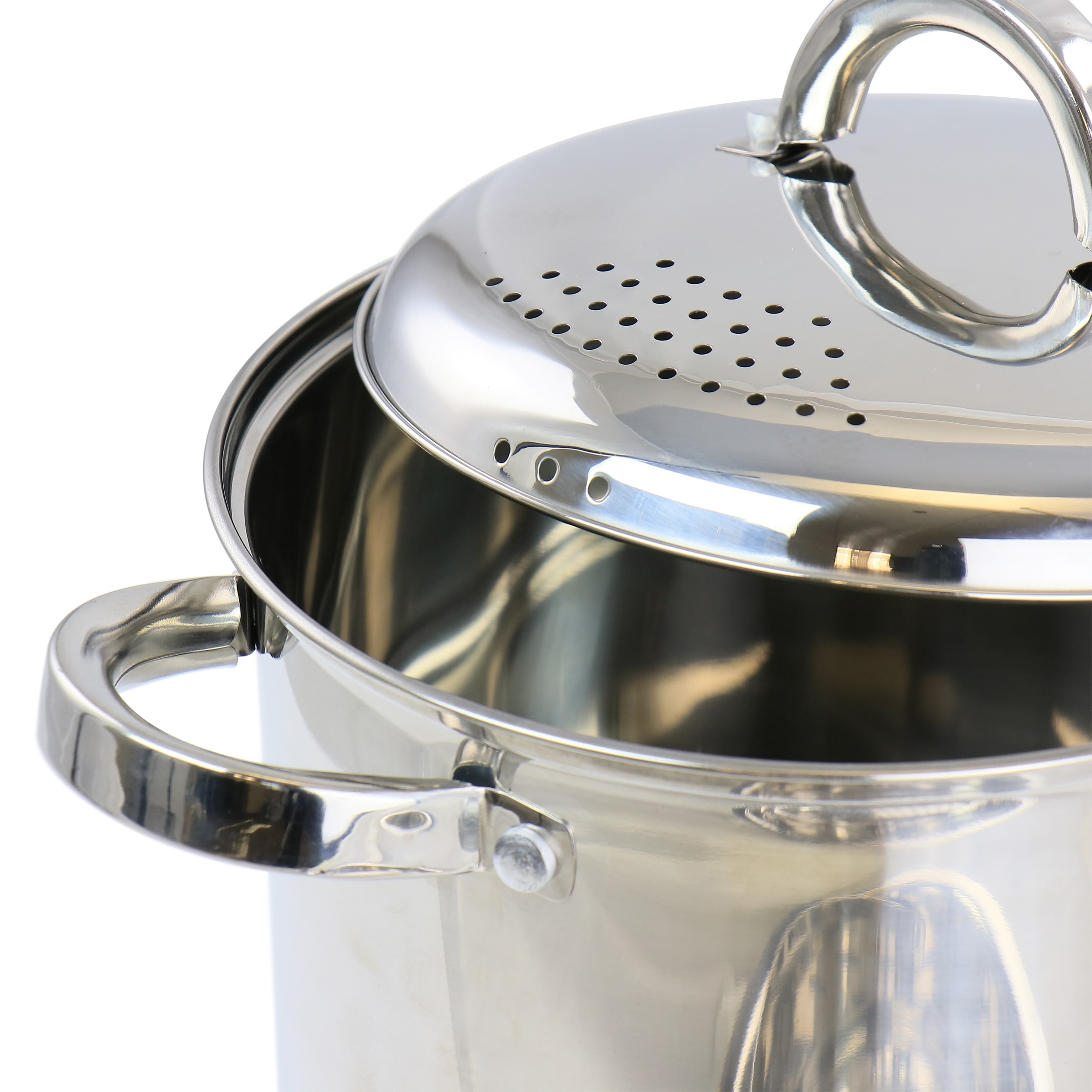 pasta pot with spout strainer lid induction –