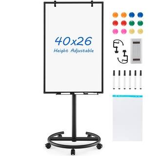 40'' x 26''Mobile Whiteboard Height Adjustable Magnetic Board Stand