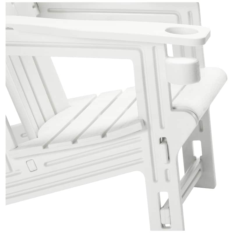 Polytrends Coastline Outdoor Poly Adirondack Chair with Side Table