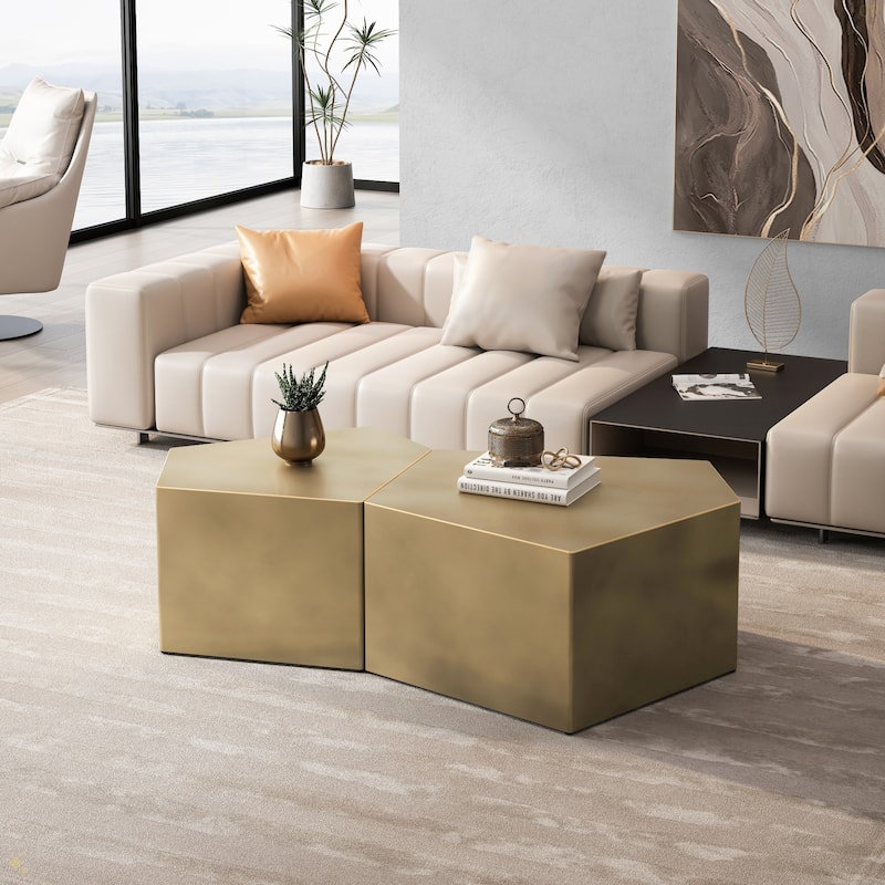 35.83" Stylish and Minimalist Modern Wave Stripe Round Coffee Table