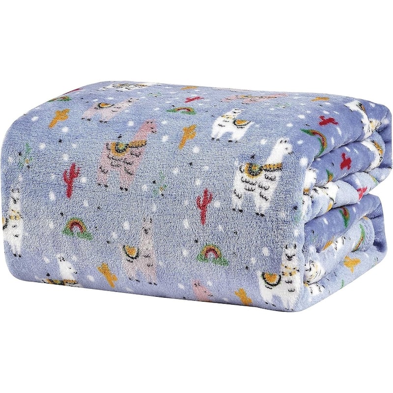 Décor&More Whimsy Collection Microplush Throw Blanket (50" x 60") - Llama Llama