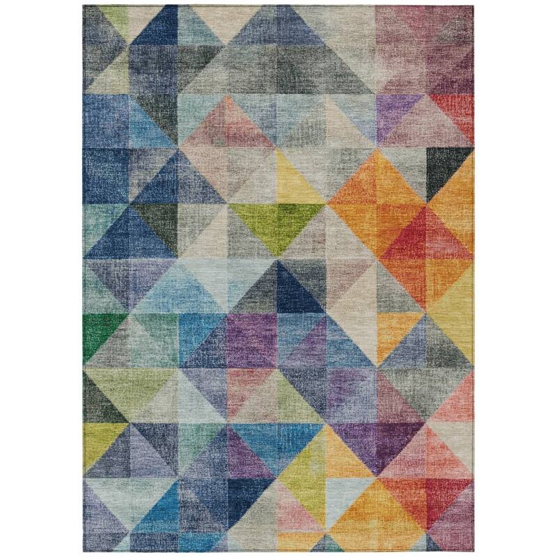 HomeRoots Geometric Transitional Rectangle Outdoor Rug
