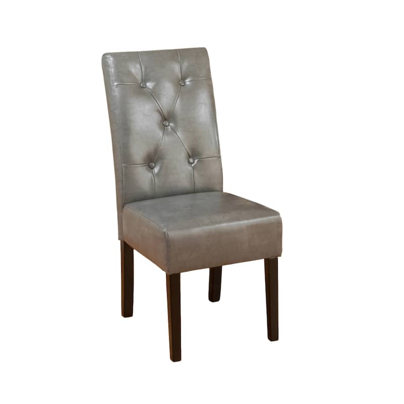 Modern Set of 2 Dining Chairs with Button-Tufted Backrest, Padded Seat, Solid Wood Legs for Dining Room Living Room and Café