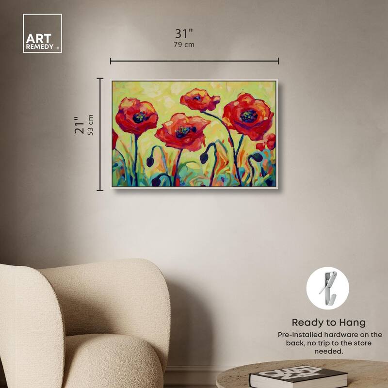 Red Poppy Field II Canvas by Art Remedy