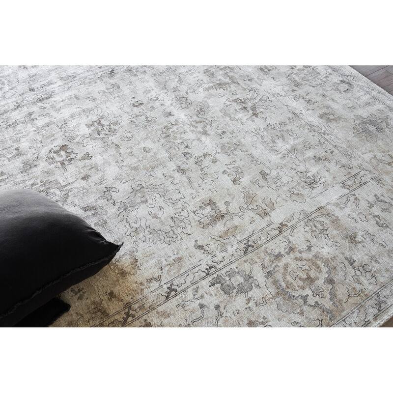 EXQUISITE RUGS Dorchester Hand-loomed Wool/Bamboo Silk Beige/Brown Area Rug.