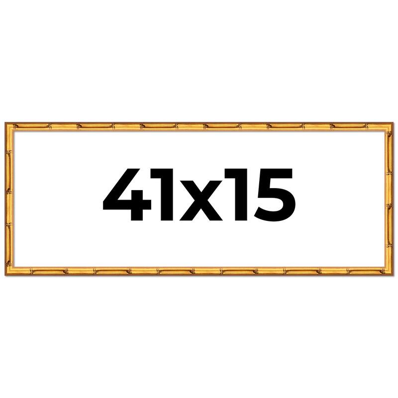 41x15 Frame Gold Bamboo Picture Frame Modern Photo Frame Includes UV Acrylic Shatter Guard Front Acid Free Foam Backing Board