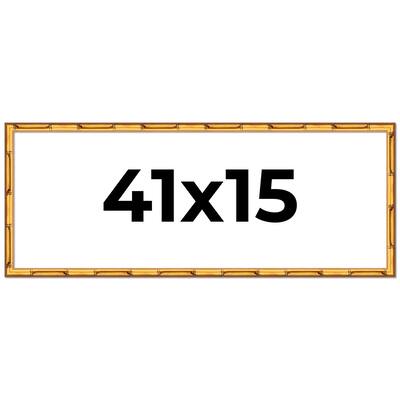 41x15 Frame Gold Bamboo Picture Frame Modern Photo Frame Includes UV Acrylic Shatter Guard Front Acid Free Foam Backing Board