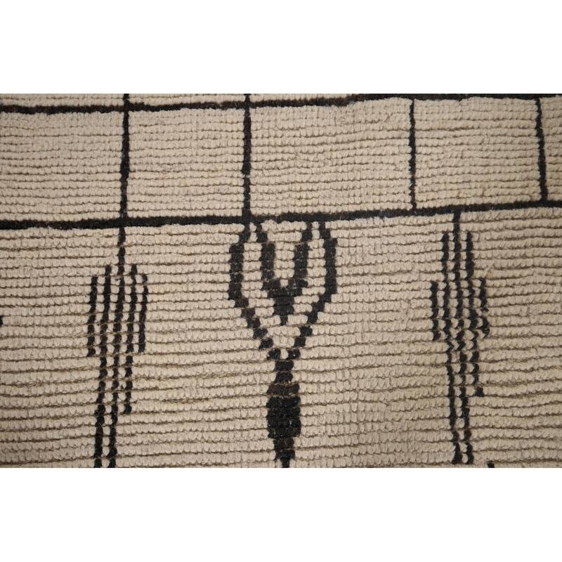 Moroccan Oriental Area Rug Handmade Tribal Wool Carpet - 6'0"x 9'7"