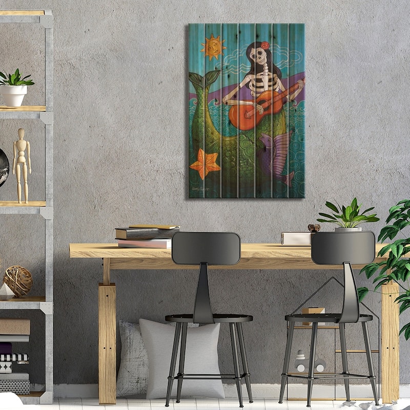 La Sirena Print On Wood by Candy Mayer - Multi-Color