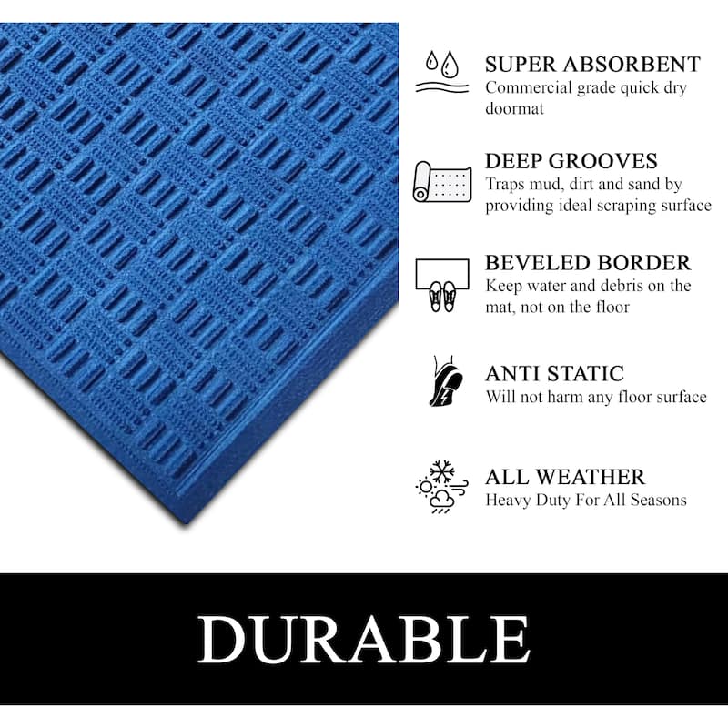 A1HC New All Weather Superior Dirt and Moisture Absorbing Polypropylene Door Mat with Non-Slip Backing for Inside Outside Use