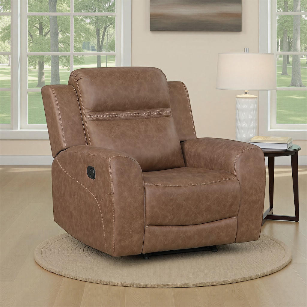 Elara 38" Microfiber Manual Reclining Chair with Tab Pull Motion