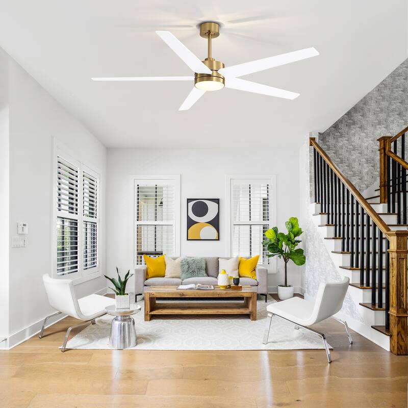 65 in. Integrated LED Indoor Ceiling Fans with Light and Remote Control Included