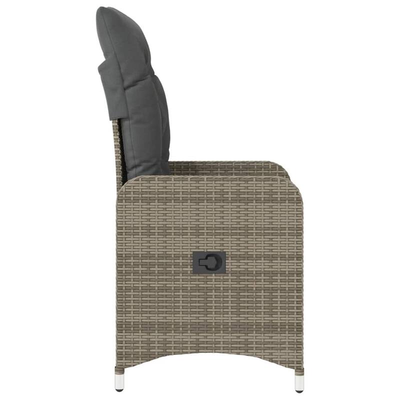 vidaXL Reclining Patio Chair with Cushions Outdoor Seat Furniture Poly Rattan
