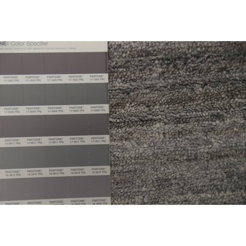 Hand Knotted Oriental Viscose Silk Carpet Tribal Animal Pictorial Greys & Charcoal Gabbeh Area Rug - 11' 8'' X 11' 9''
