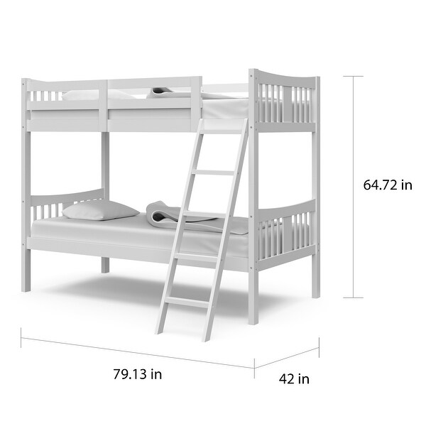 Storkcraft Caribou Twin over Twin Hardwood Bunk Bed Bed Bath