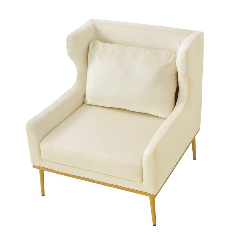 Christopher Knight Home - Modern Velvet Armchair Accent Chair with Iron Frame and High-Density Foam Cushion