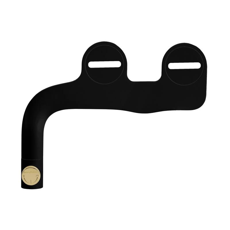 Aqua Non-Electric Bidet Toilet Attachment In Matte Black With Polished Gold Hardware